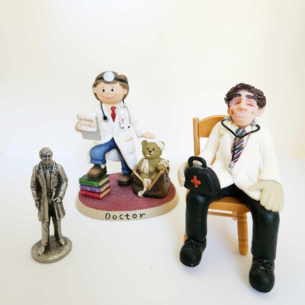 *Doctor* Physician Lot - J. Manning, Zingle-Berry, Vintage Pewter.